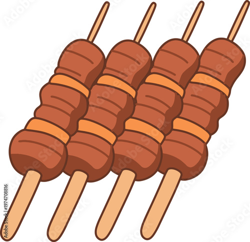 Grilled Satay Skewers Traditional Eid Dish