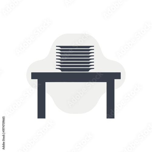 Stack of Plates on a Table.