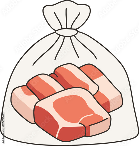 Packaged Fresh Meat Ready For Cooking