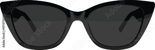 Black sunglasses on a transparent background.
