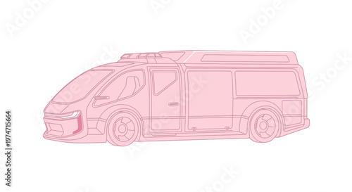 Pink Van Vehicle Transportation.
