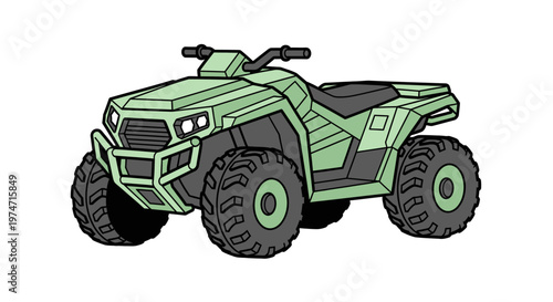 Green ATV Vehicle Offroad Transport.