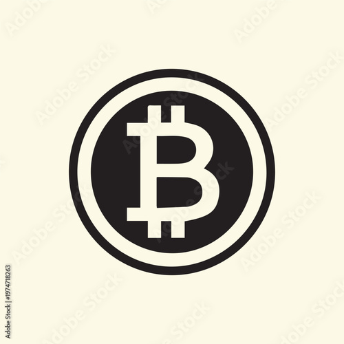 Bold Bitcoin Symbol Icon Representing Digital Currency and Blockchain Technology