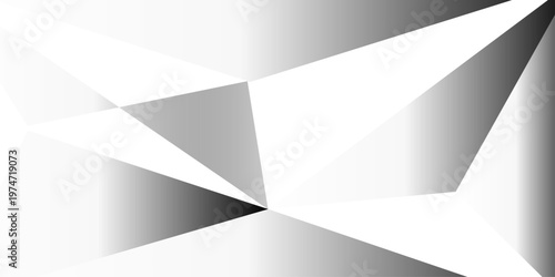 Abstract background with liens and triangles shape on white background. White and grey geometric overlapping rectangle pattern Geometric background soft shadows as patten ..White polygon textured .