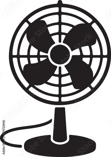 Table fan icon in silhouette.