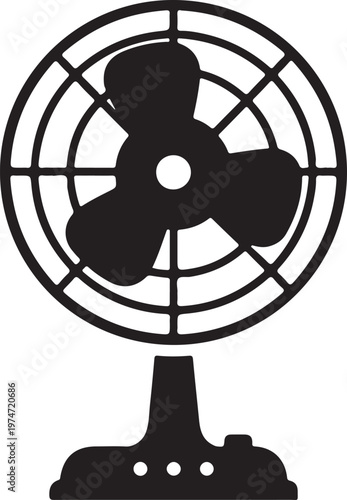 Table Fan icon in black silhouette on white background.