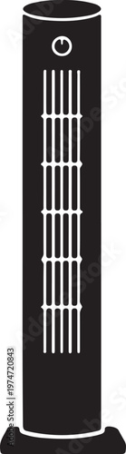 Tower Fan icon in black silhouette on white background.