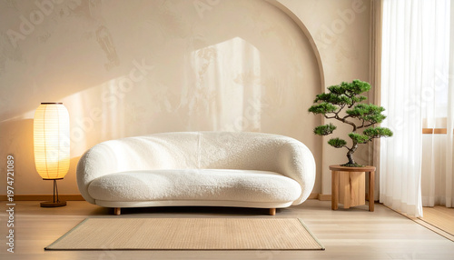 Modern Minimalist Living Room Design Cozy Home Interior Photography Bright Natural Light Contemporary Style