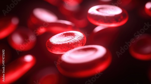 Detailed image of red blood cells showing cellular structure
