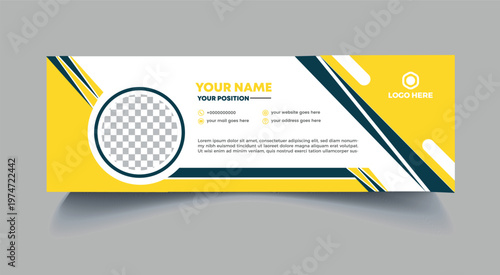 Modern Business Card Template with Yellow and Dark Blue Accents