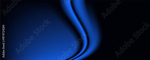 Black dark cobalt blue silk satin. Silky shiny fabric. Beautiful elegant background. Light shadow glow shimmer shine gradient. Curtain drapery. Christmas birthday festive. Blank template design.
