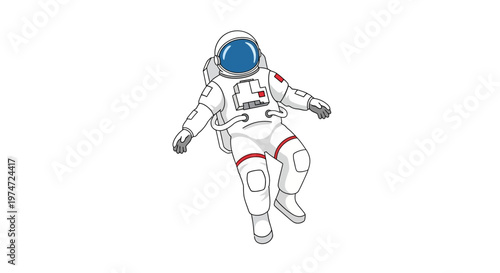 Astronaut in Space Suit Floating.