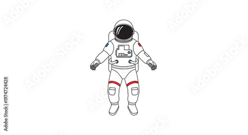 Astronaut in Space Suit Floating.