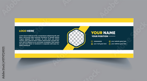 Professional Business Card Template with Yellow and Dark Blue Design