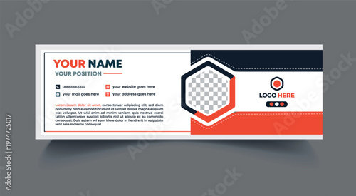 Modern Business Card Template with Geometric Design and Placeholder Text