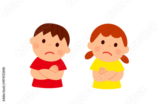 腕を組んで考える子供