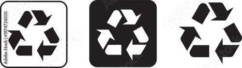 Recycle Icon Pictograms Vector Illustrations