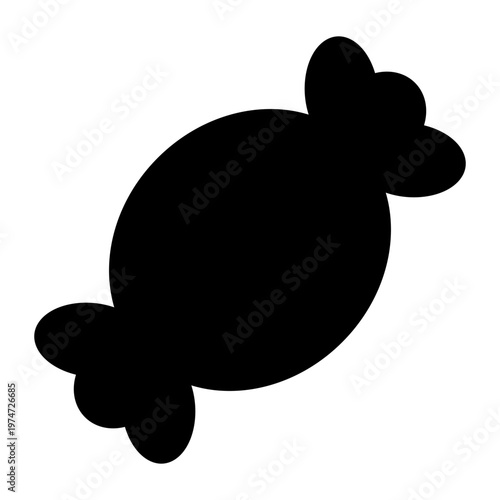 Candy and sweets silhouette icon. Wrapped chocolate and caramel candy. Vector illustration
