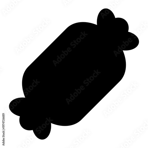 Candy and sweets silhouette icon. Wrapped chocolate and caramel candy. Vector illustration