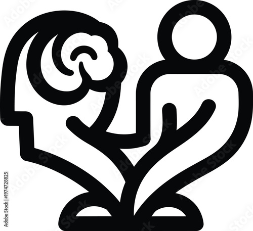 brain growth, person nurturing plant