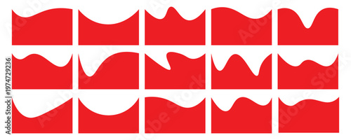 Dividers Shapes for Website Pictogram Set. Curve Lines, Drops Set of abstract design separator header and border for website and app. Different borders for website, banner, app, poster,  background .