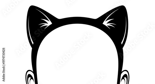 Black cat ears headband illustration isolated on white background vector