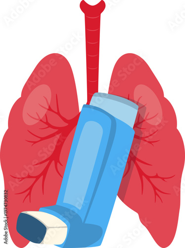 Isolated Asthma Day Respiratory Vector