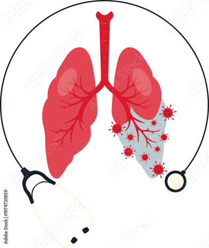 Isolated Asthma Day Respiratory Vector
