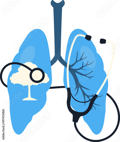 Isolated Asthma Day Respiratory Vector