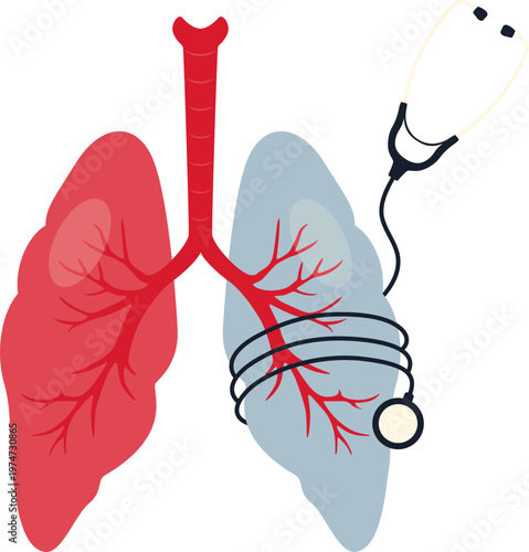 Isolated Asthma Day Respiratory Vector