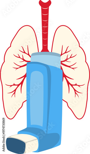 Isolated Asthma Day Respiratory Vector