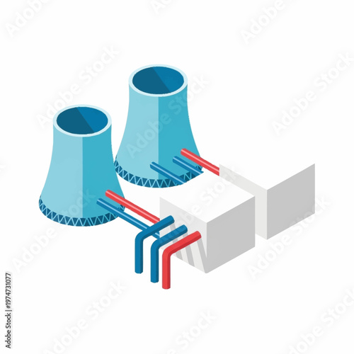Industrial Cooling Towers and Power Plant Components.