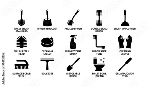 Essential toilet cleaning tools and accessories collection