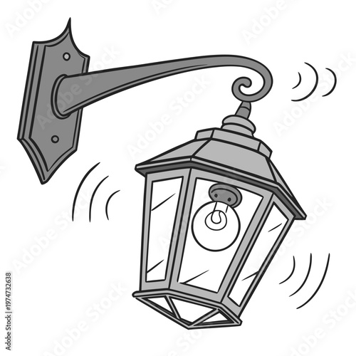 A lantern light fixture mounted on a wall bracket