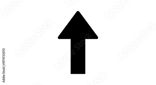 Black Arrow Pointing Upward Directional Symbol.