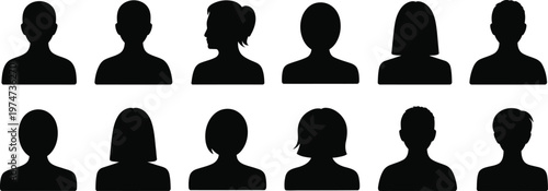 Diverse Human Silhouettes Profile Icons person avatar