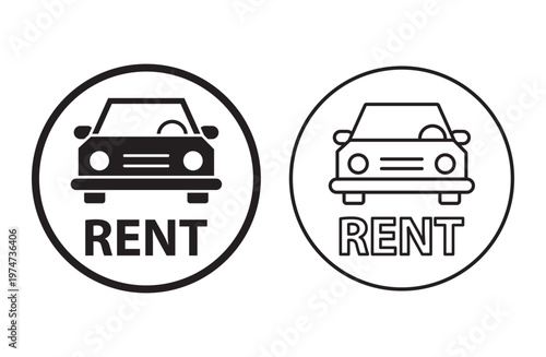 car rent icon vector for web design