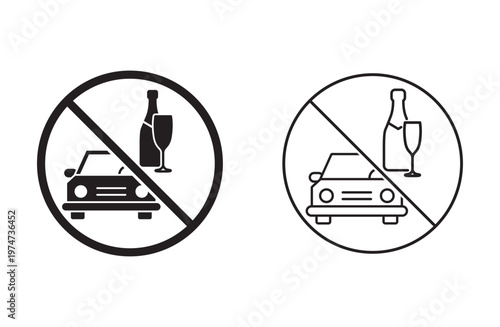 no drunk driving icon vector for web design