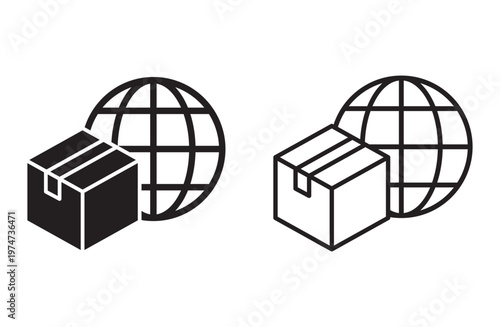 global shipping icon vector for web design