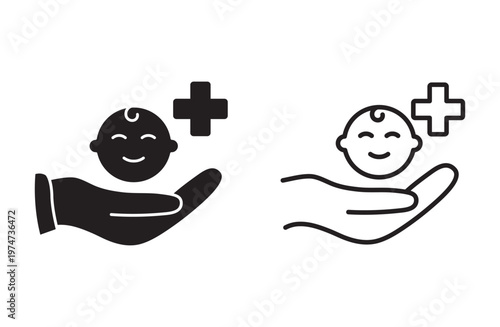 baby care icon vector for web design