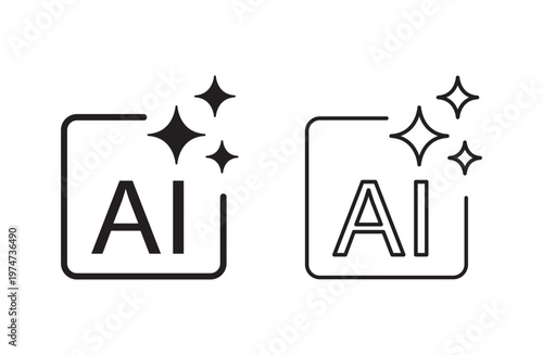 ai sparkle icon vector for web design