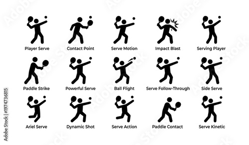Table tennis motion sequence showing player actions and serve dynamics