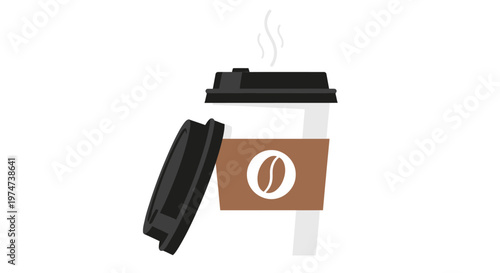 Brown Coffee To Go Cup Container.