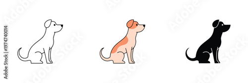 Pet dog icon symbol for graphic and web design, simple vector illustration of a dog, minimal logo concept