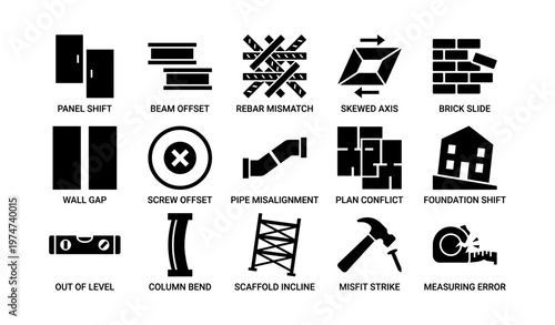 Construction mistakes: diagram of common structural errors and misalignments