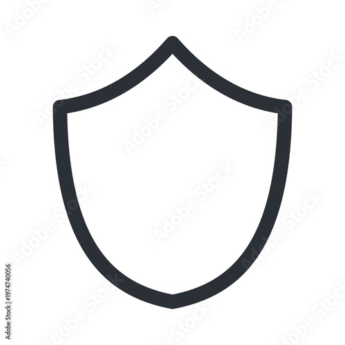 アウトラインのシールドアイコン 保護とセキュリティを表すシンプルなベクター素材