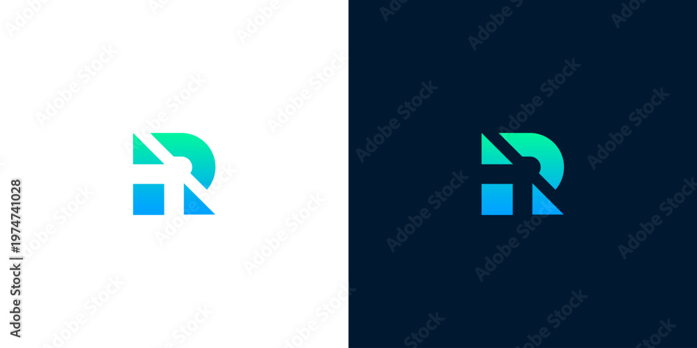 Ταπετσαρία Dynamic letter R logotype in a vibrant gradient, embodying a forward-thinking br