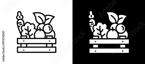 Organic Food lineglyph icon