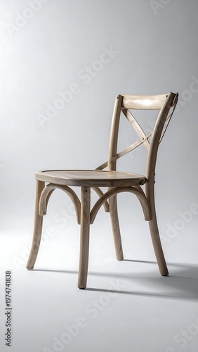 A singular wooden chair with an 