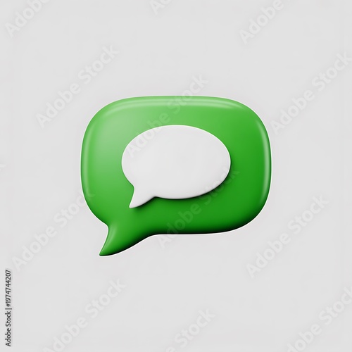 Green speech bubble icon with white text bubble